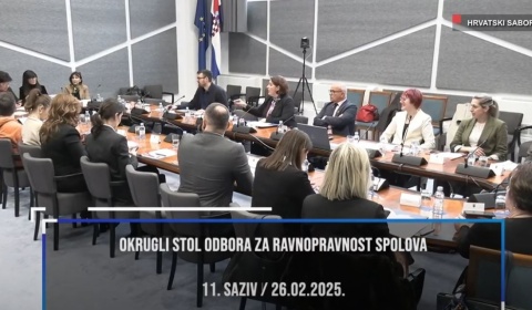 Okrugli stol Odbora za ravnopravnost spolova Hrvatskog sabora o seksualnom uznemiravanju na radnom mjestu