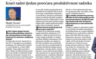 Novosel: Kraći radni tjedan povećava produktivnost radnika