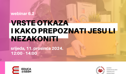 Prijavi se na webinar “Vrste otkaza i kako prepoznati jesu li nezakoniti”